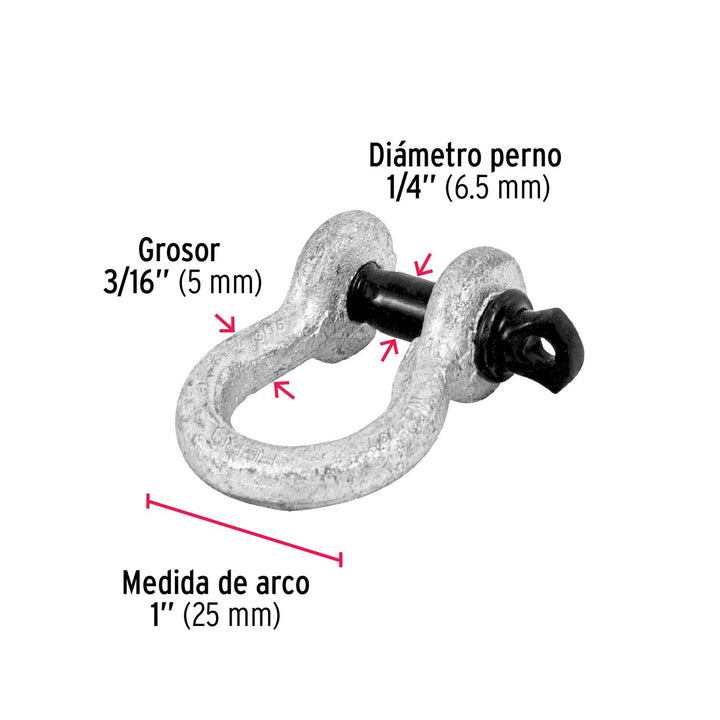 Grillete De 3/16' Fiero - Mundo Tool 