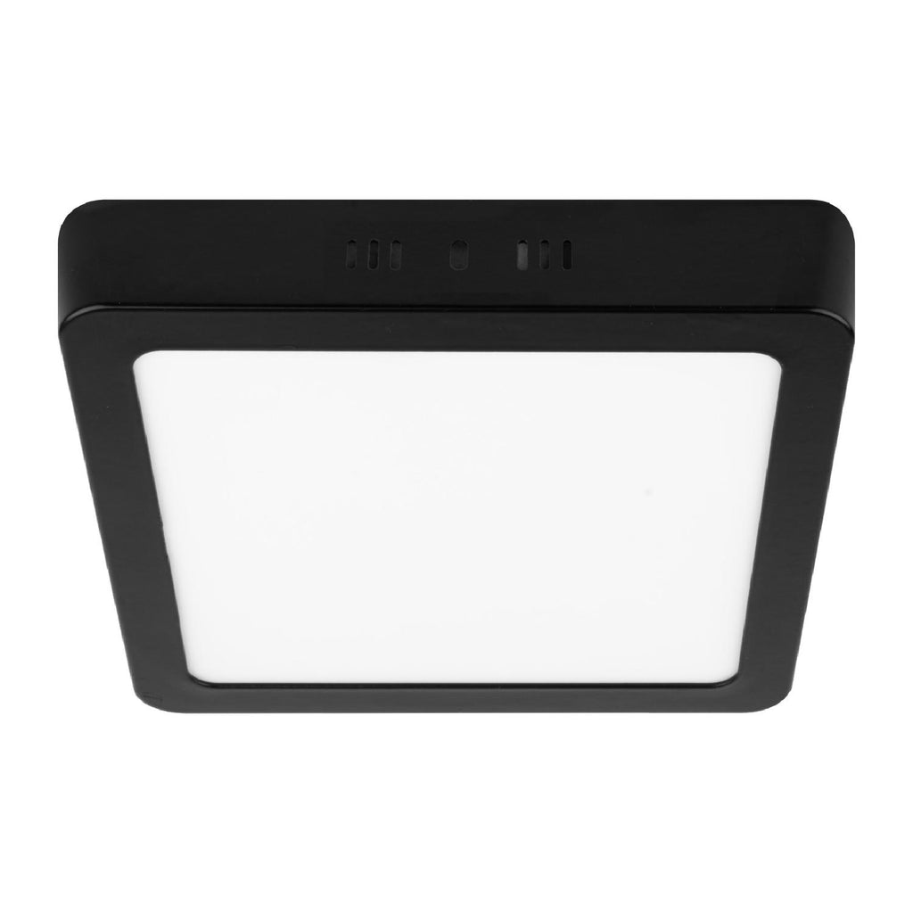 Luminario de LED 18 W cuadrado tipo plafón luz de día, negro - Mundo Tool 