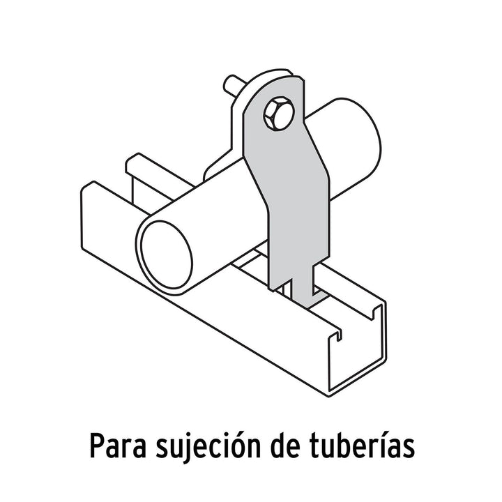 Abrazadera para unicanal de 2', Volteck. 1 pieza - Mundo Tool 