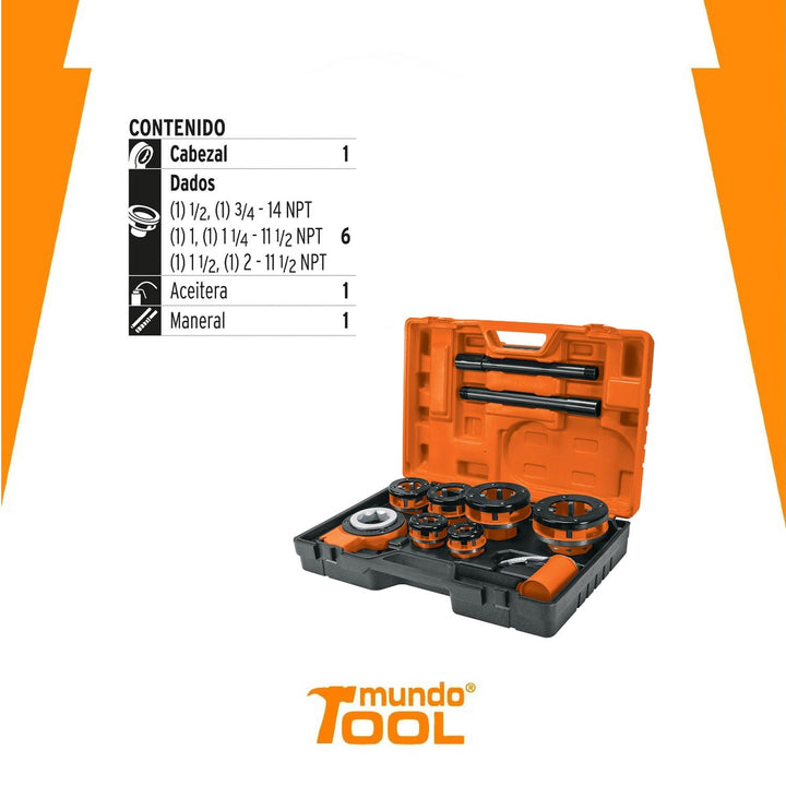 Ta-851 Juego De Tarrajas Para Tubo 8 Piezas - Mundo Tool 
