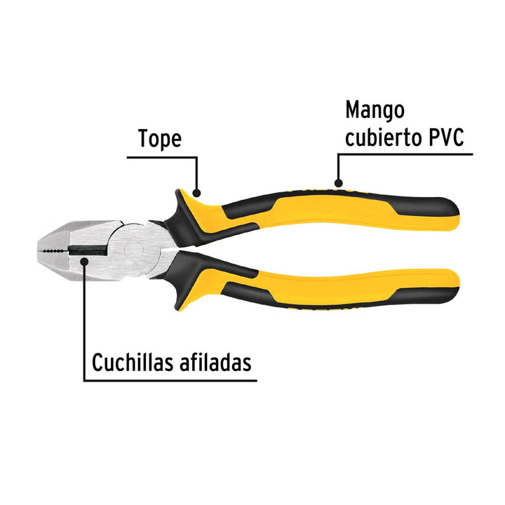 Pinzas de electricista, uso rudo Comfort Grip, Pretul - Mundo Tool 