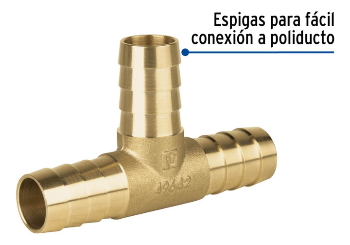 Tee Inserción De Latón Para Poliducto Negro, 3/4 - Mundo Tool 