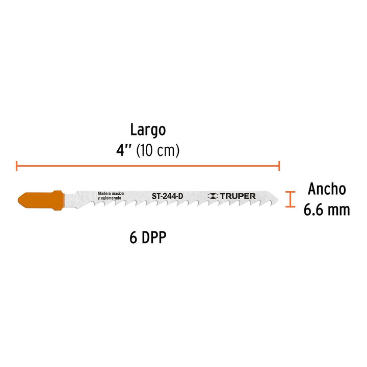 Blíster con 5 seguetas 6 DPP zanco "T" corte curvo madera - Mundo Tool 