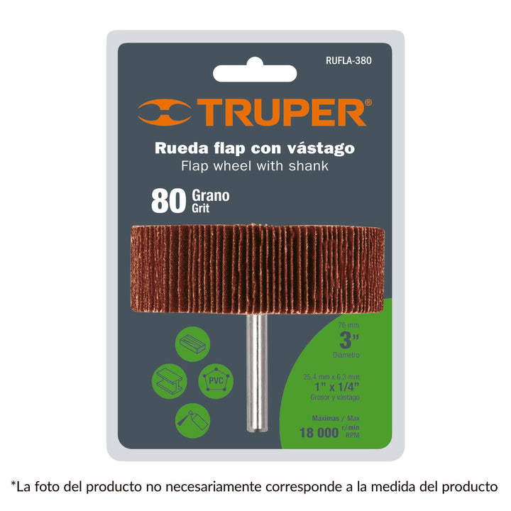 Rueda Flap De 1' Grano 60 Truper - Mundo Tool 