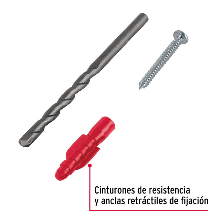 Kit de 20 taquetes 1/4' con pijas #8 y 1 broca 1/4', Fiero - Mundo Tool 