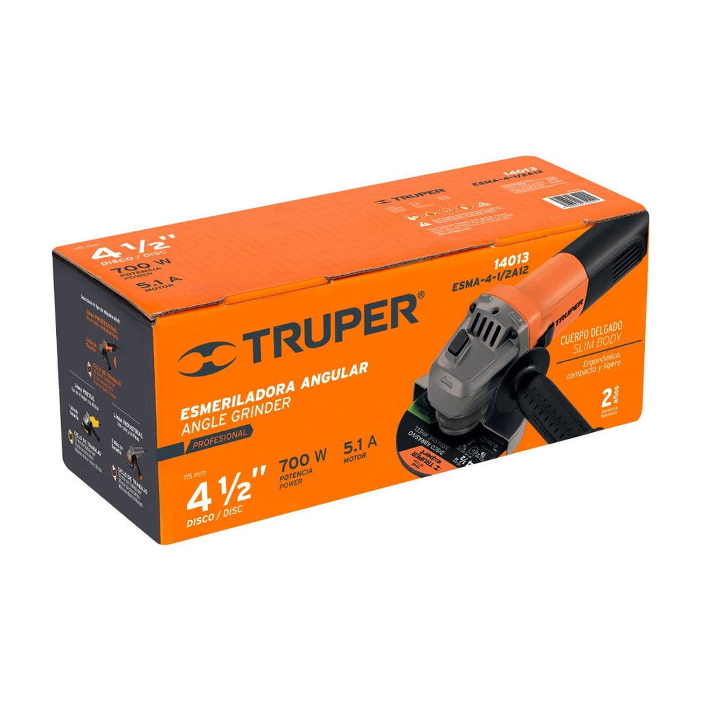 Esmeriladora Angular 4-1/2' Profesional 700 W Truper - Mundo Tool 