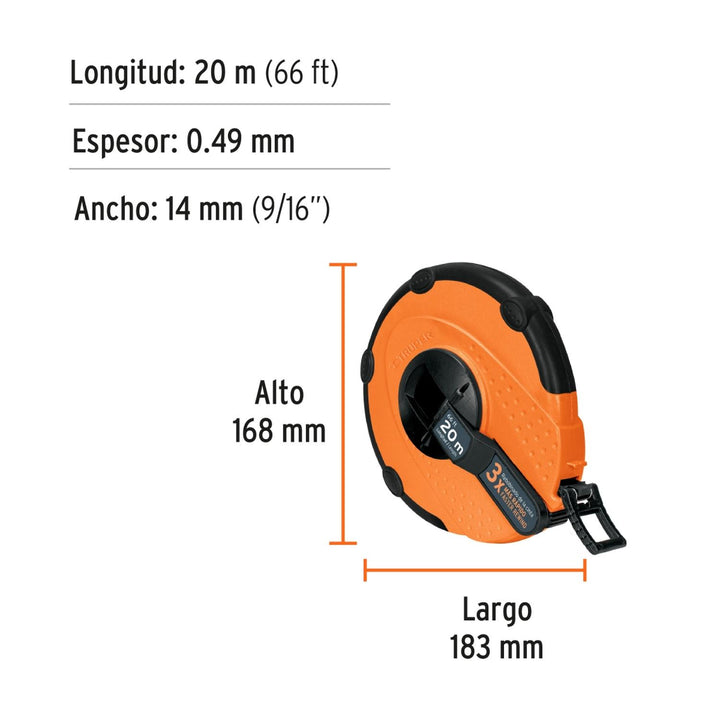 Cintas largas de fibra de vidrio, carcasa plástica - Mundo Tool 