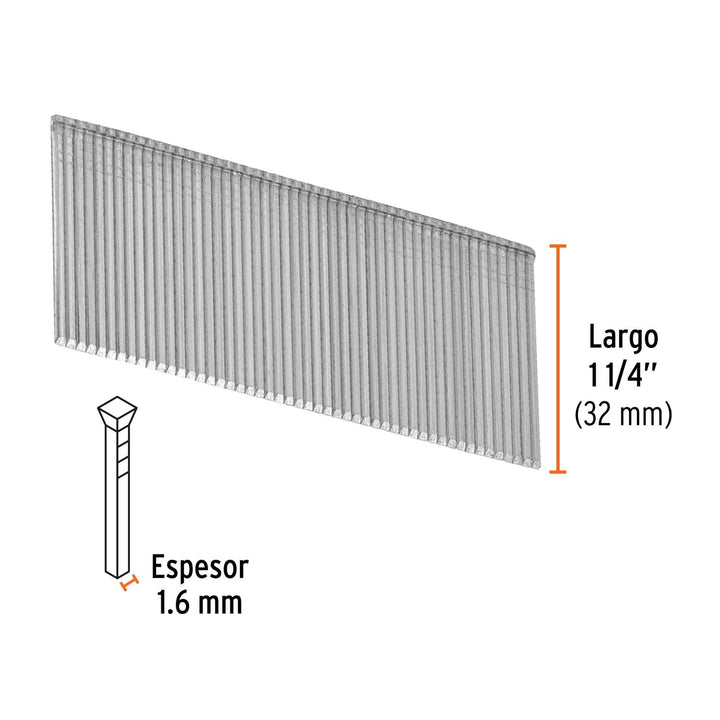 Clavos p/clavadora neumática CLNEU-2-1/2X, 32mm, 2,500 pzas Truper - Mundo Tool 