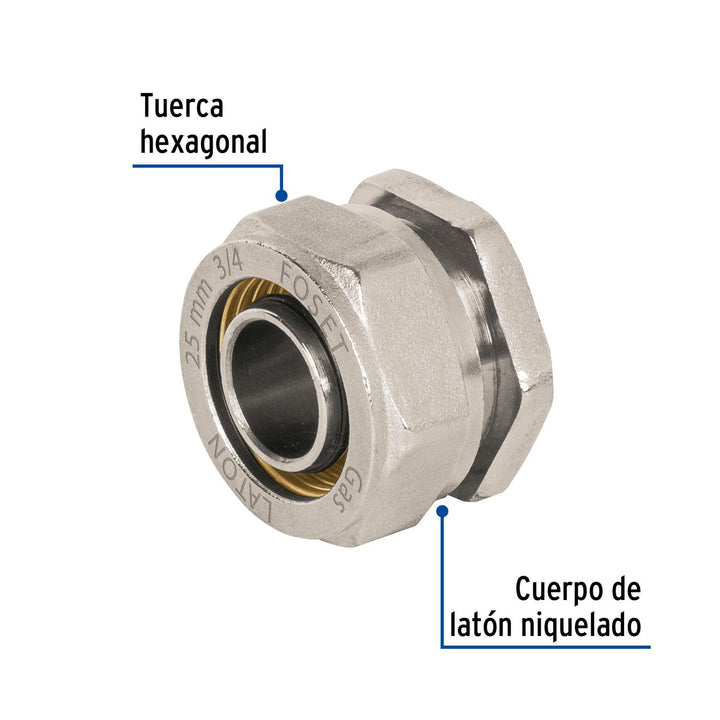Tapón para PE-AL-PE, 3/4', Foset - Mundo Tool 