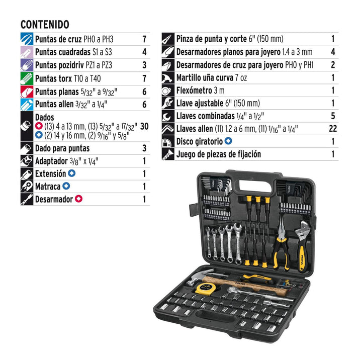 Juego de herramientas para mecánica, 109 piezas, Pretul - Mundo Tool 