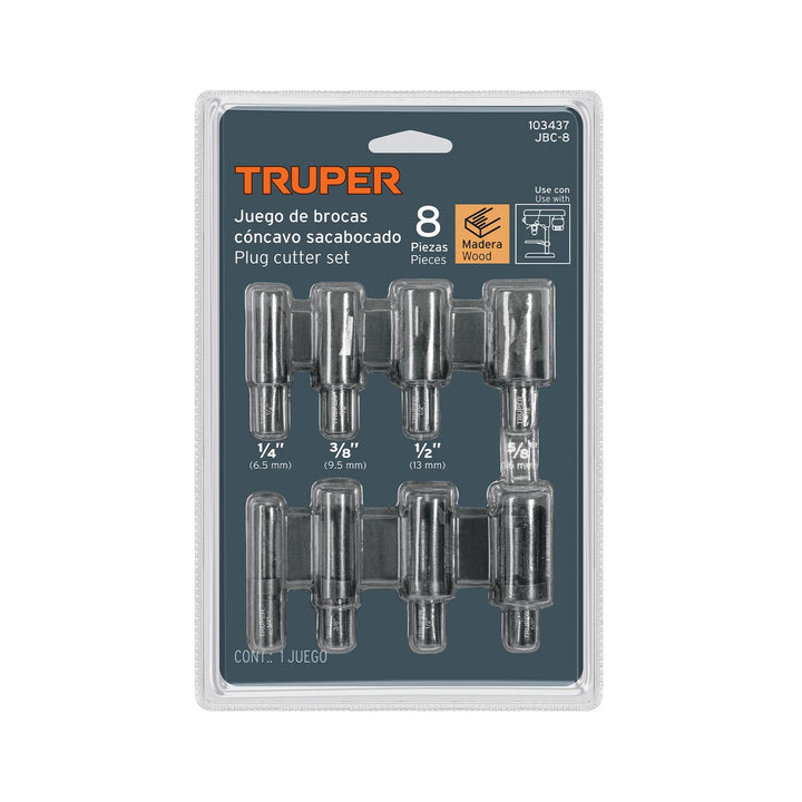 Juego de 8 brocas clavacote para madera, Truper - Mundo Tool 