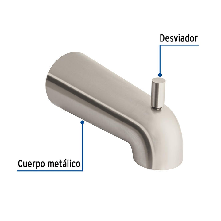 Salida de tina con desviador, satín, Foset Túbig - Mundo Tool 