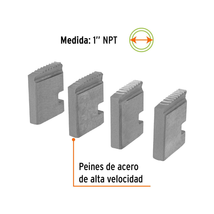 Juego de 4 peines de 1" para tarrajas T-852X, Expert - Mundo Tool 