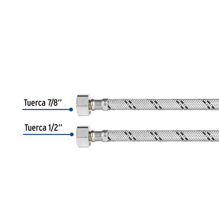 Manguera para WC 50 cm Acero inoxidable Foset - Mundo Tool 