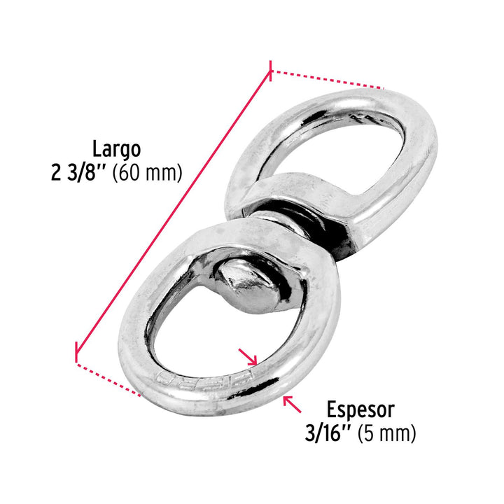 Destorcedor de zinc de 3/16" para cable, Fiero - Mundo Tool 