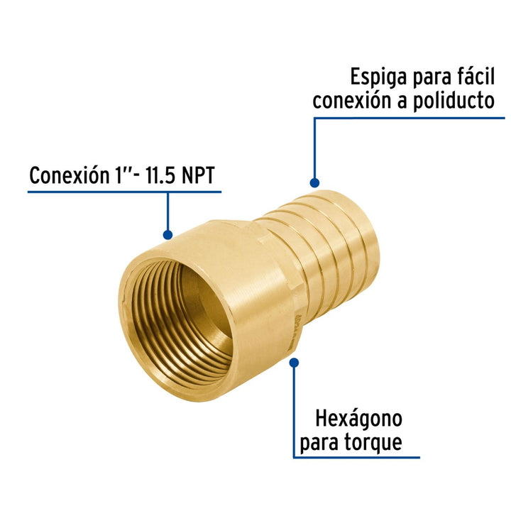 Adaptador Para Poliducto 1' Hembra Foset - Mundo Tool 