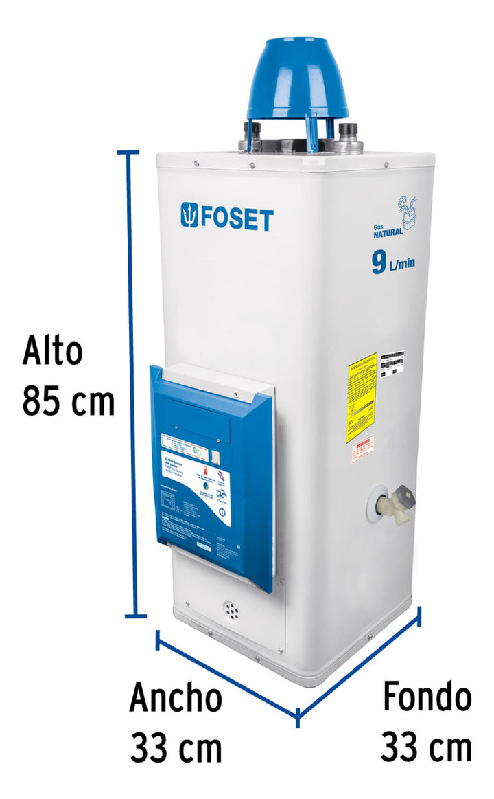 Calentador De Paso, 9l, Encendido Elect, Gas Na Foset 45247 - Mundo Tool 