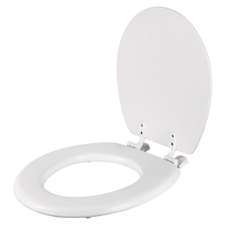 Asiento redondo acojinado para WC, cerrado, blanco, Foset - Mundo Tool 