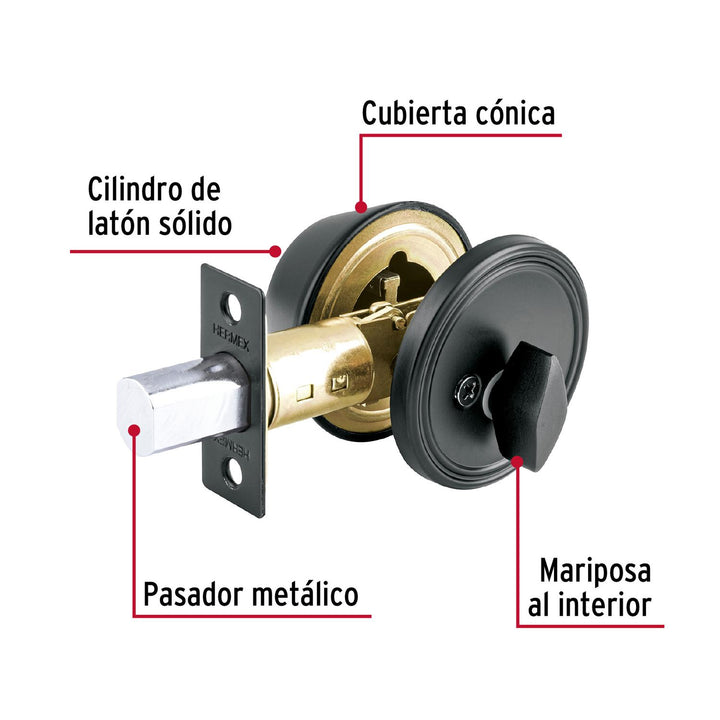 Cerrojo llave-mariposa negro, llave de puntos, Hermex - Mundo Tool 