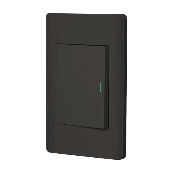 Volteck PA-APSE3-LN, Placa armada negra 1 interruptor sencillo 3 módulos línea Lisboa - Mundo Tool 