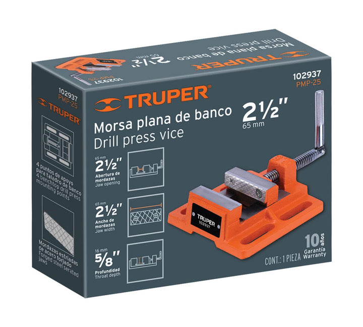 Prensa morsa plana 65 mm, Truper - Mundo Tool 