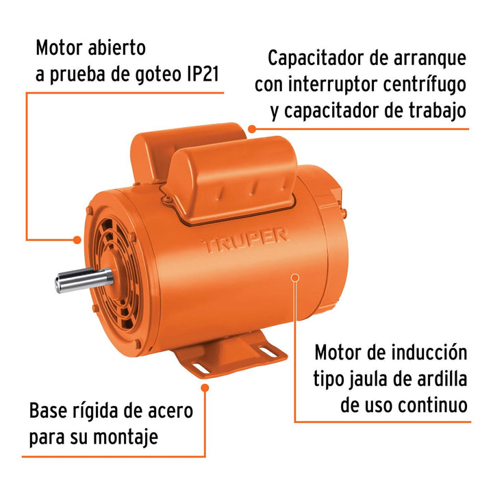Motor eléctrico monofásico de 1 1/2 HP, alta velocidad - Mundo Tool 