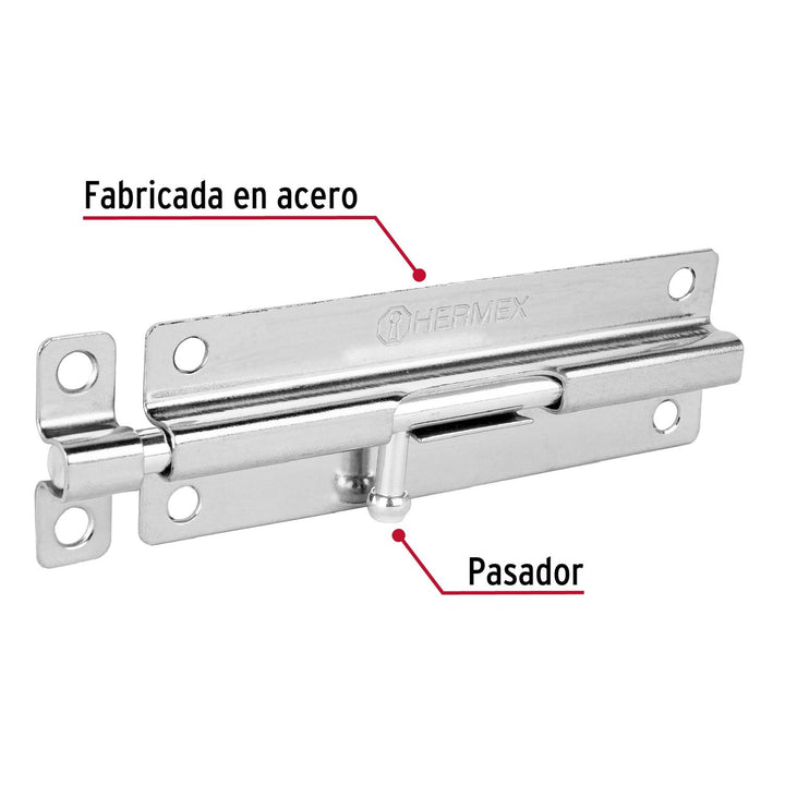 Pasador de barril de acero cromo 6", Hermex - Mundo Tool 