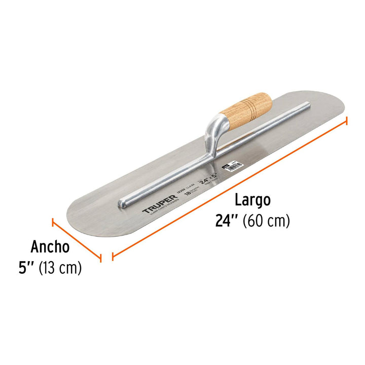 Llana canto redondo 24" x 5" con mango de madera, Truper - Mundo Tool 