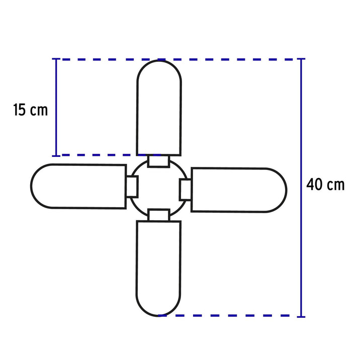 Lámpara LED 40W tipo ventilador, 4 aspas ajustables, Volteck - Mundo Tool 
