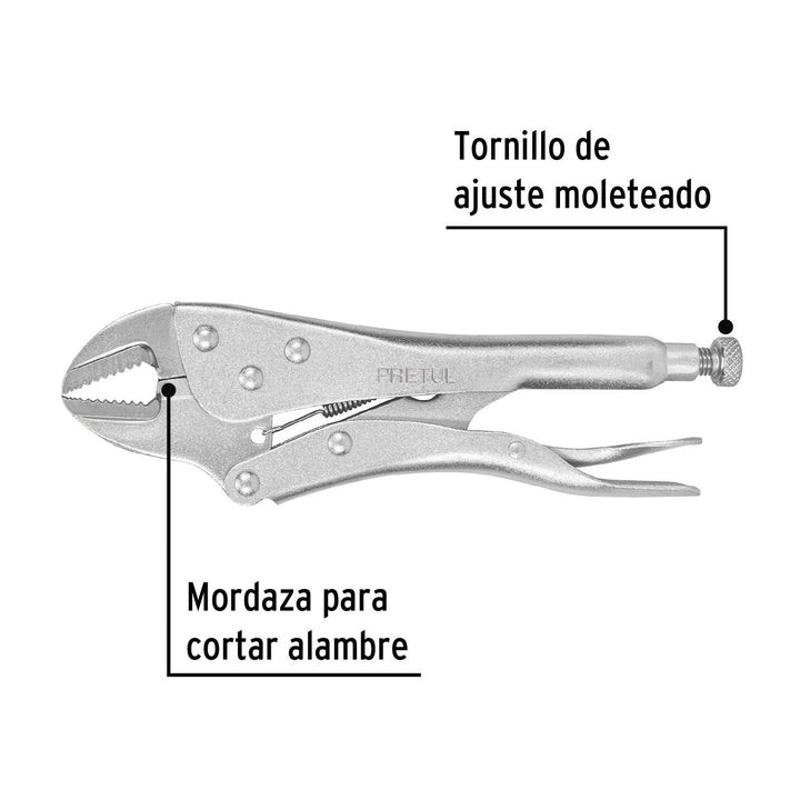 Pinza de presión 10" mordaza recta, a granel, Pretul - Mundo Tool 