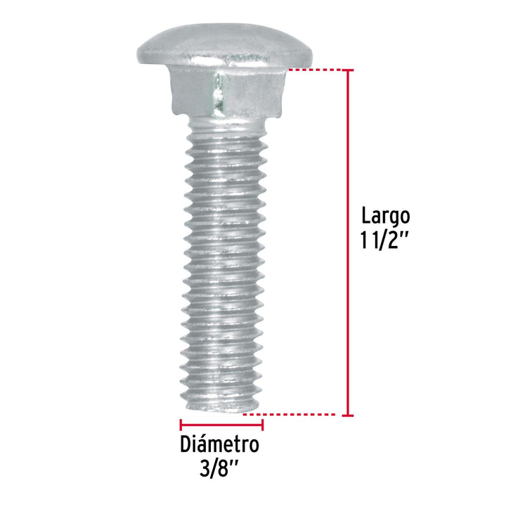 Tornillo tipo coche, 3/8 x 1-1/2', bolsa con 70 piezas Fiero - Mundo Tool 