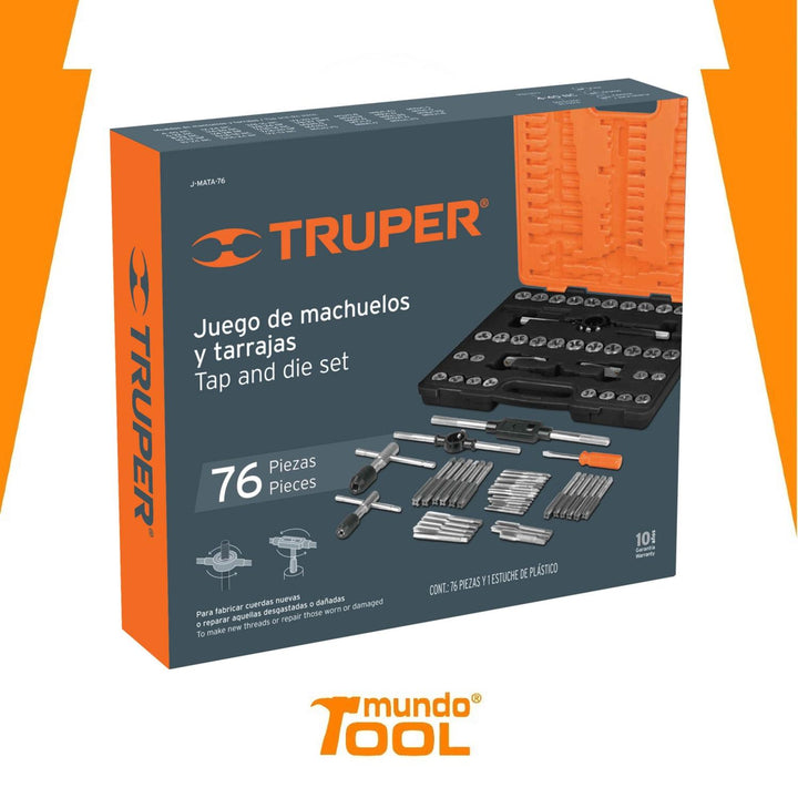 Juego De Machuelos Y Tarrajas 76 Piezas Truper - Mundo Tool 
