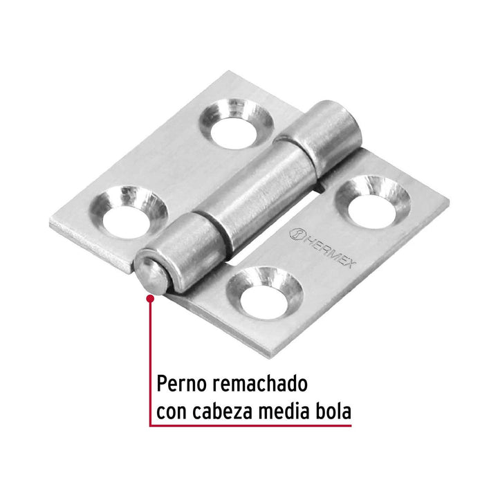 Bisagra rectangular 1', acero inoxidable Hermex - Mundo Tool 