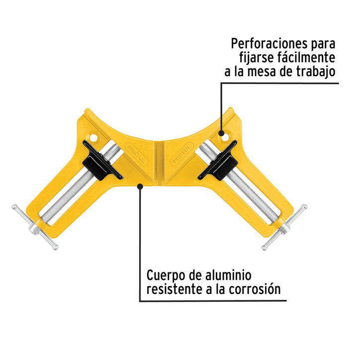 Prensa esquinera de 3', cuerpo aluminio, Pretul - Mundo Tool 