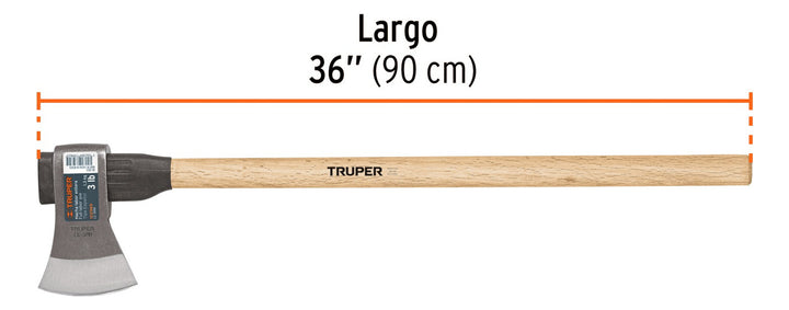 Hacha Labor Entera 3lb Mango De Madera 36 , Truper 102969 - Mundo Tool 