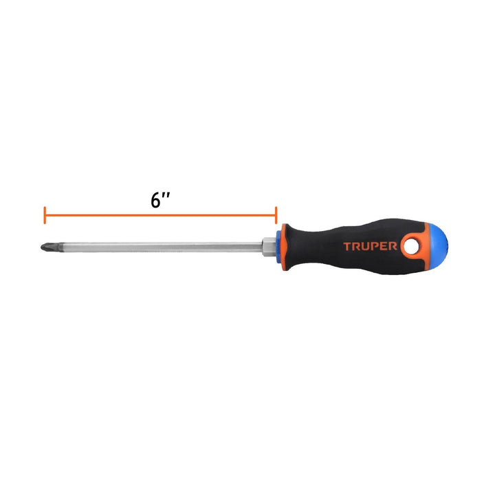 Desarmador punta Phillips # 2 Comfort Grip 6" Truper - Mundo Tool 