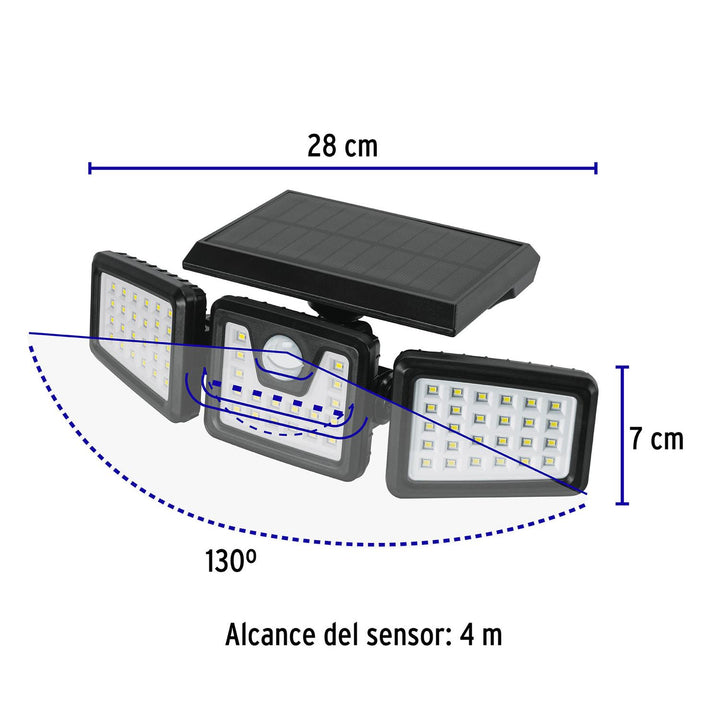 Luminario Solar LED 8 W, sensor de mov. - Mundo Tool 