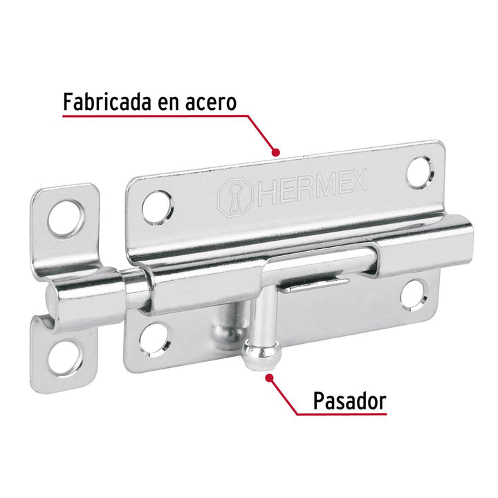 Pasador de barril de acero cromo 4", Hermex - Mundo Tool 