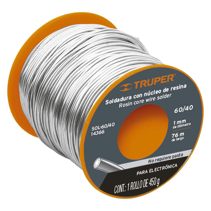 Soldadura Núcleo De Resina 60/40 Para Electró Truper - Mundo Tool 