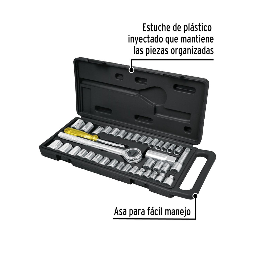 Juego de 39 herramientas 1/4" y 3/8" para mecánico, Pretul - Mundo Tool 