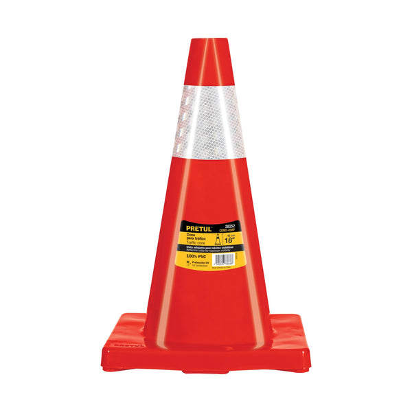Pretul CONO-45RP, Cono de precaución de 45 cm de PVC con reflejante - Mundo Tool 