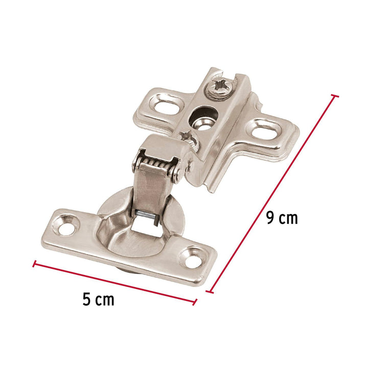 Bisagras bidimensionales de 95° cobertura interna. Bolsa c/2 piezas - Mundo Tool 