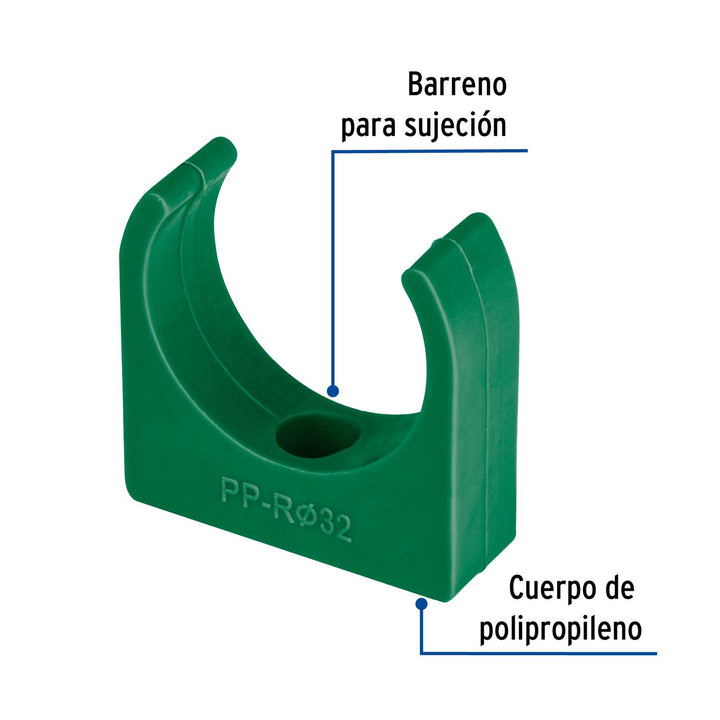 Abrazadera PPR, 1', tipo U, Foset - Mundo Tool 