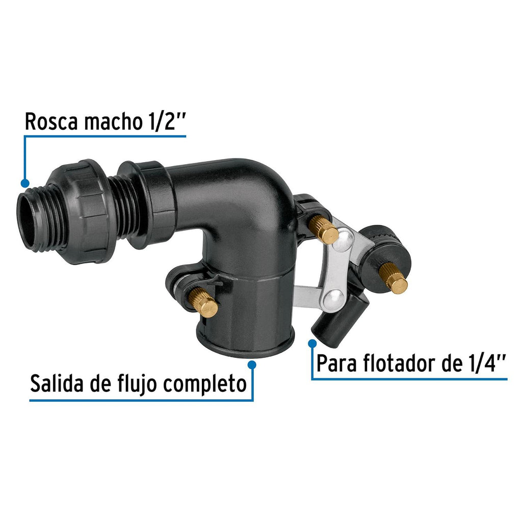 Válvula de flotador, plástica para tinaco 1/2' Foset - Mundo Tool 
