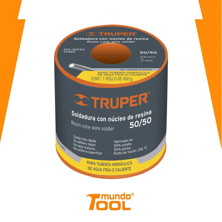 Soldadura Núcleo De Resina 50/50 Para Tubería Truper - Mundo Tool 