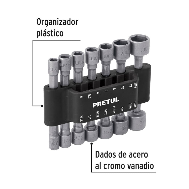 Juego de dados para taladro, 14 pzas en blister Truper - Mundo Tool 