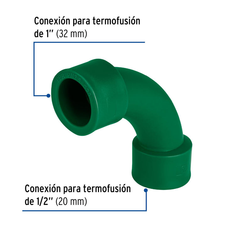 Curva 90° de PPR 1' x 1/2', Foset Termoflow - Mundo Tool 