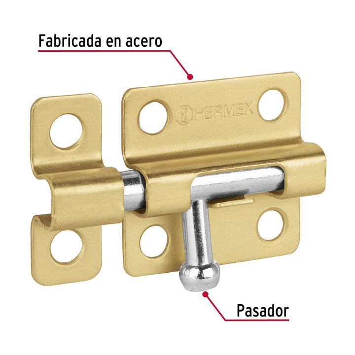 Pasador de barril de acero latón 2", Hermex - Mundo Tool 