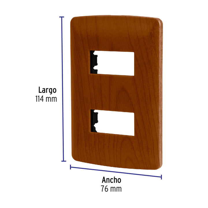 Placa 2 Módulos De Abs Acabado Madera Volteck - Mundo Tool 