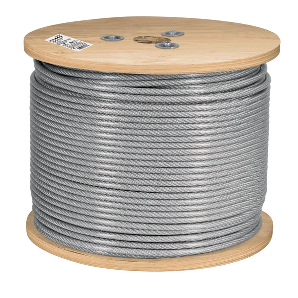 Fiero CAB-1/8RX3 Cable de acero rígido 1/8″, recubierto PVC 300 m, color, Diámetro 1/8″ (3 mm), pack of/paquete de 1 - Mundo Tool 